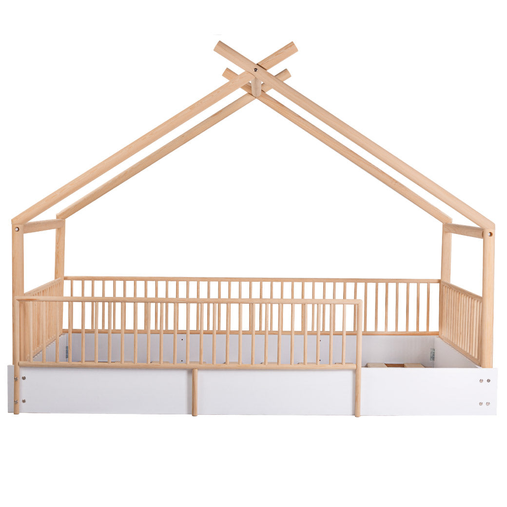 Cama Chalet Cercada Natural (no barnizada)