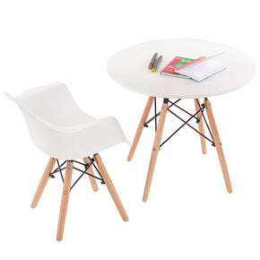 mesa infantil con silla blanca
