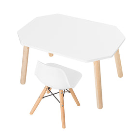 mesa y silla infantil blanca