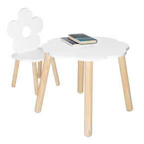 mesa y silla infantil blanca