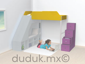 literas de madera modernas para niñas