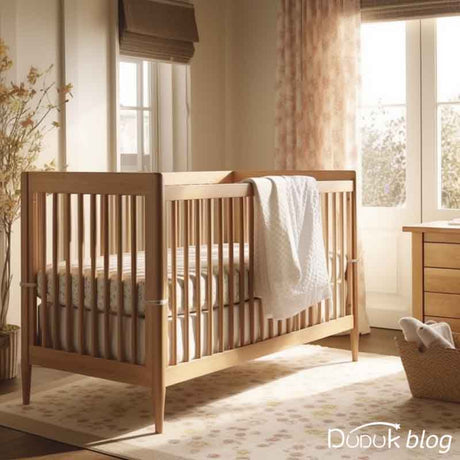 Adorna el cuarto con una cuna de madera para bebé