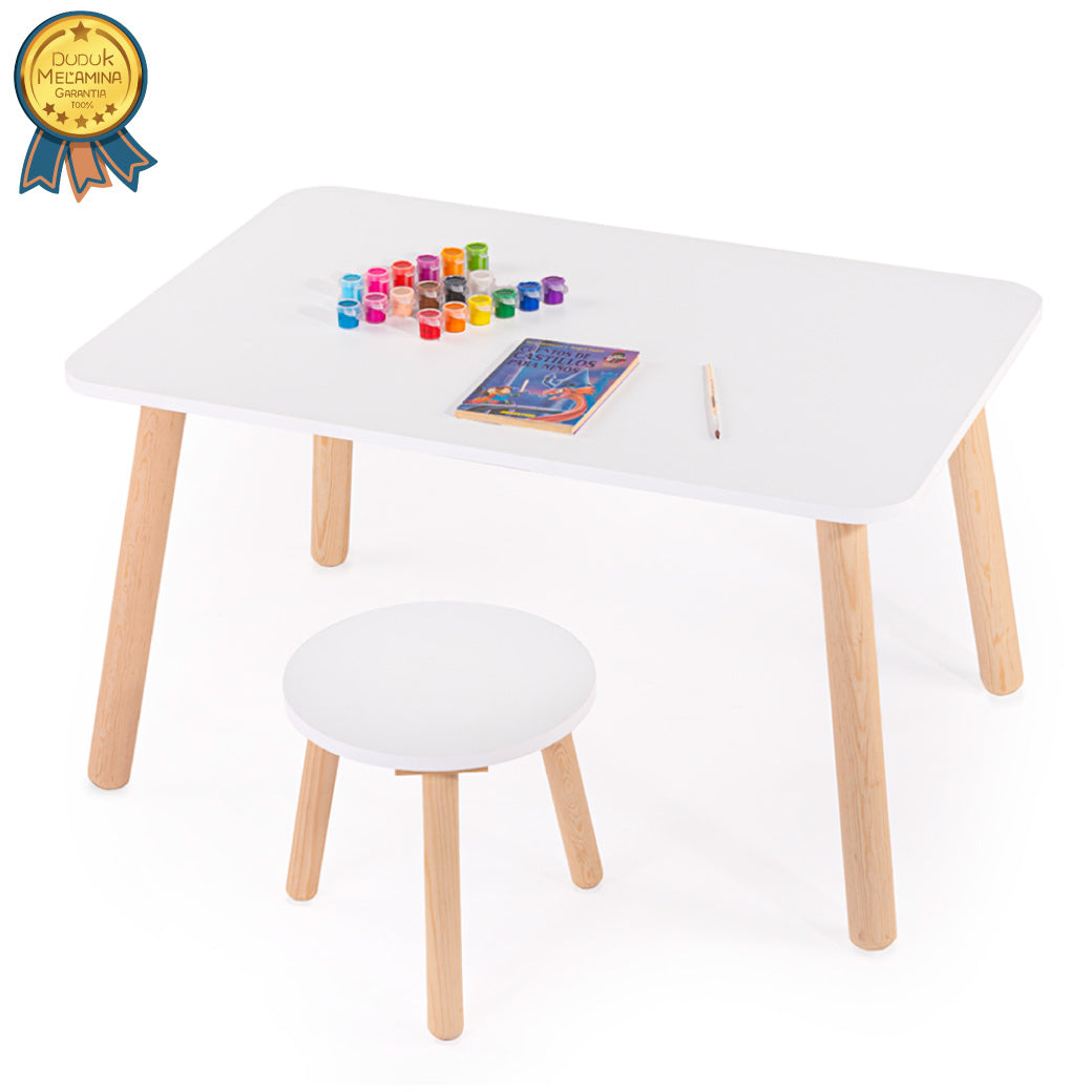  UTEX Juego de mesa y silla de madera para niños, mesa