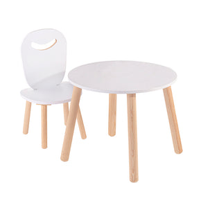 mesa y sillas blancas infantiles