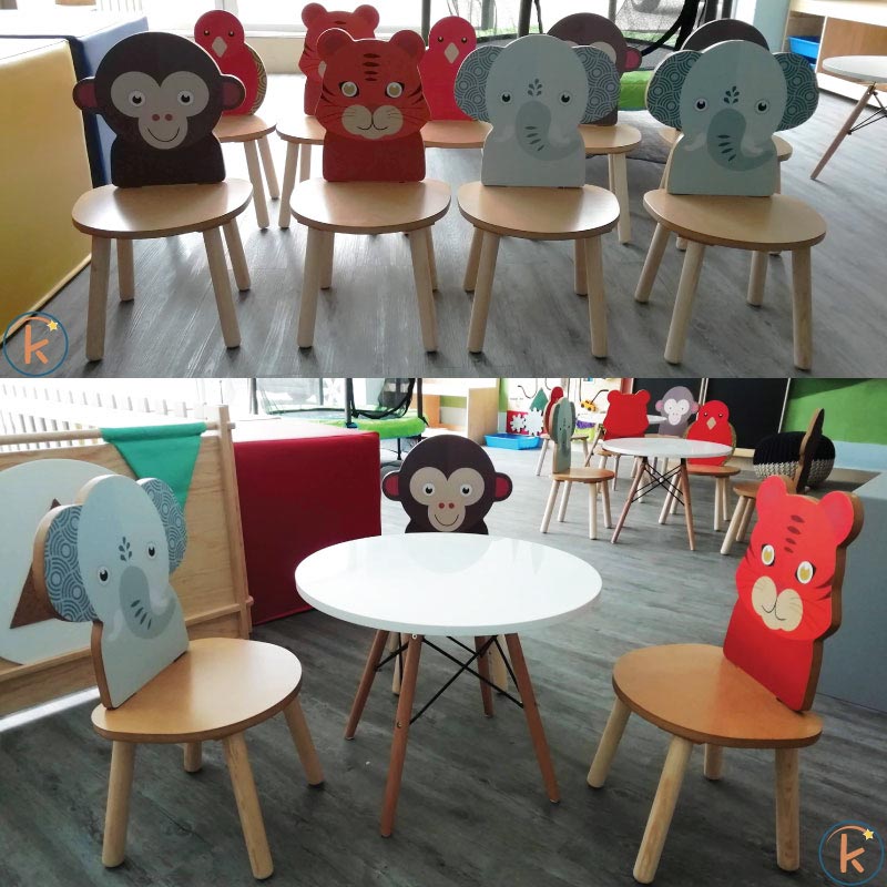 sillas para niños de madera