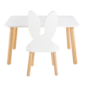 mesa y silla infantil blanca