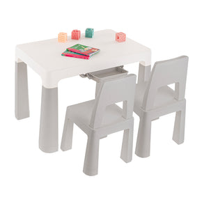 Set 1 Mesa y 2 Sillas Basic Gris