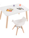 mesa y silla infantil madera blanca