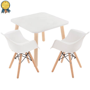 mesa y sillas de madera infantiles