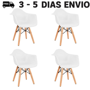 4 Sillas Berlin con Descansabrazo