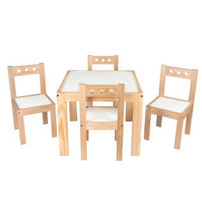 Silla y mesa para niños de madera