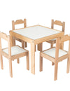 mesa infantil con sillas de madera