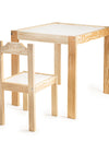 Juego de silla y mesa de madera para niños