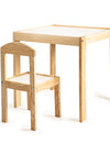 Juego de silla y mesa de madera para niños 