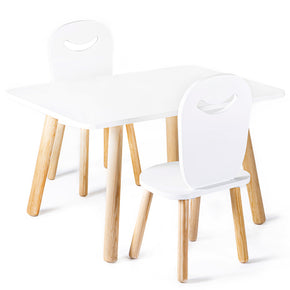 mesas y sillas para niños de madera